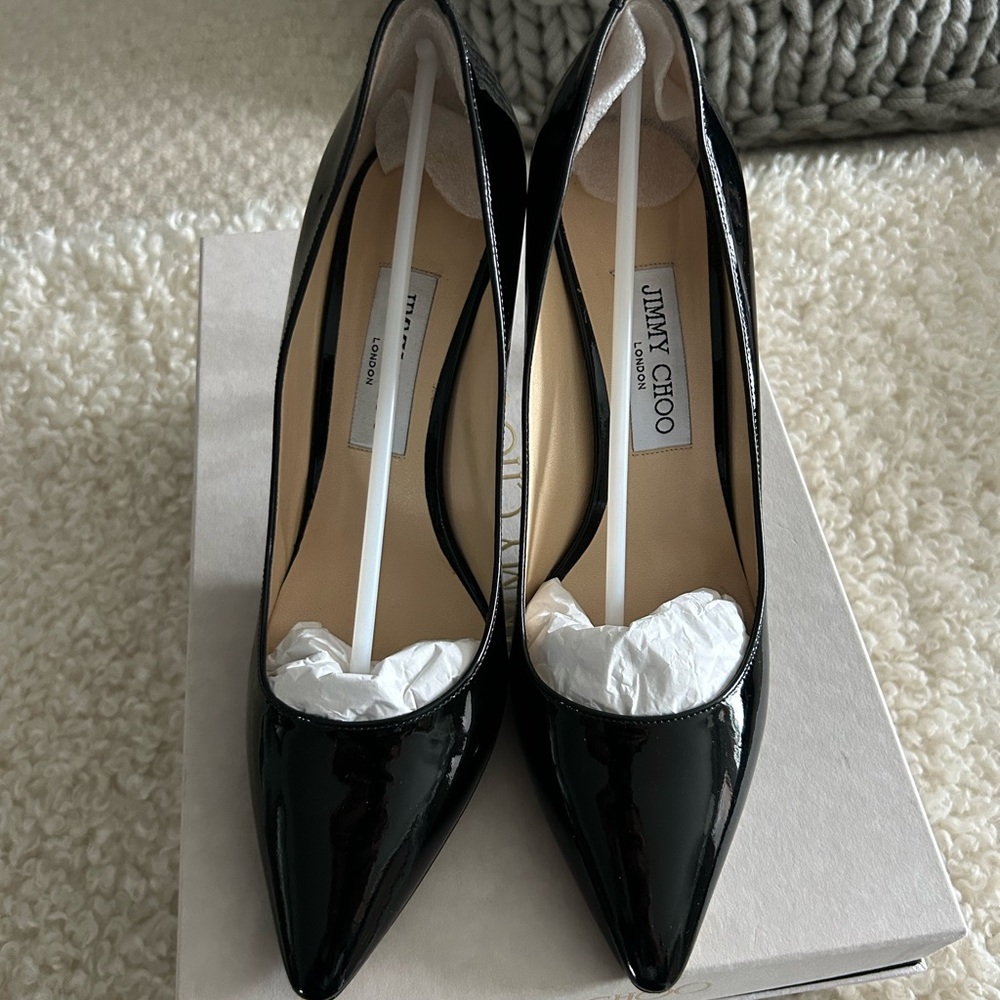 Jimmy Choo Romy Black Patent Leather Women's Pumps - Picture 2 of 8